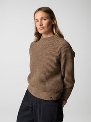 Women Wool Knit Jumper in Brown - Mora