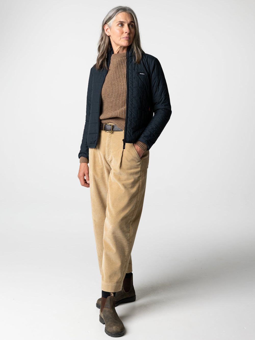 Women Wool Knit Jumper in Brown - Mora