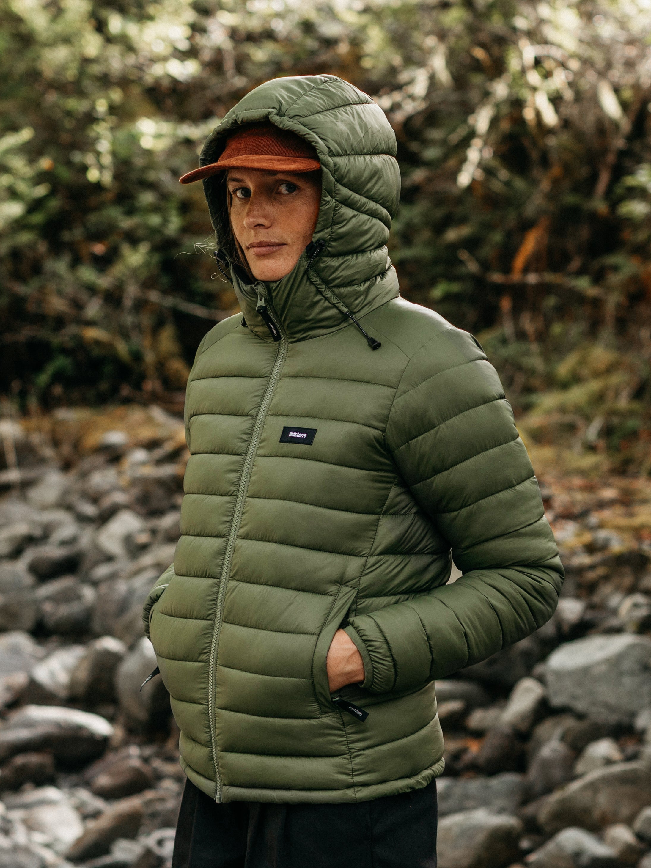 Women Recycled Hooded Jacket in Seagrass - Nimbus