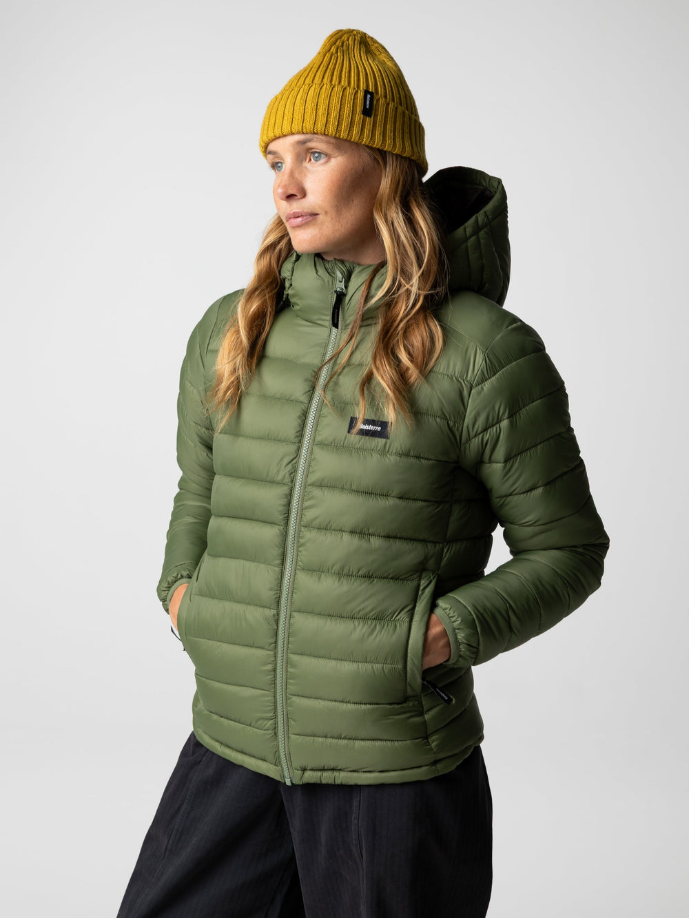 Women Recycled Hooded Jacket in Seagrass - Nimbus