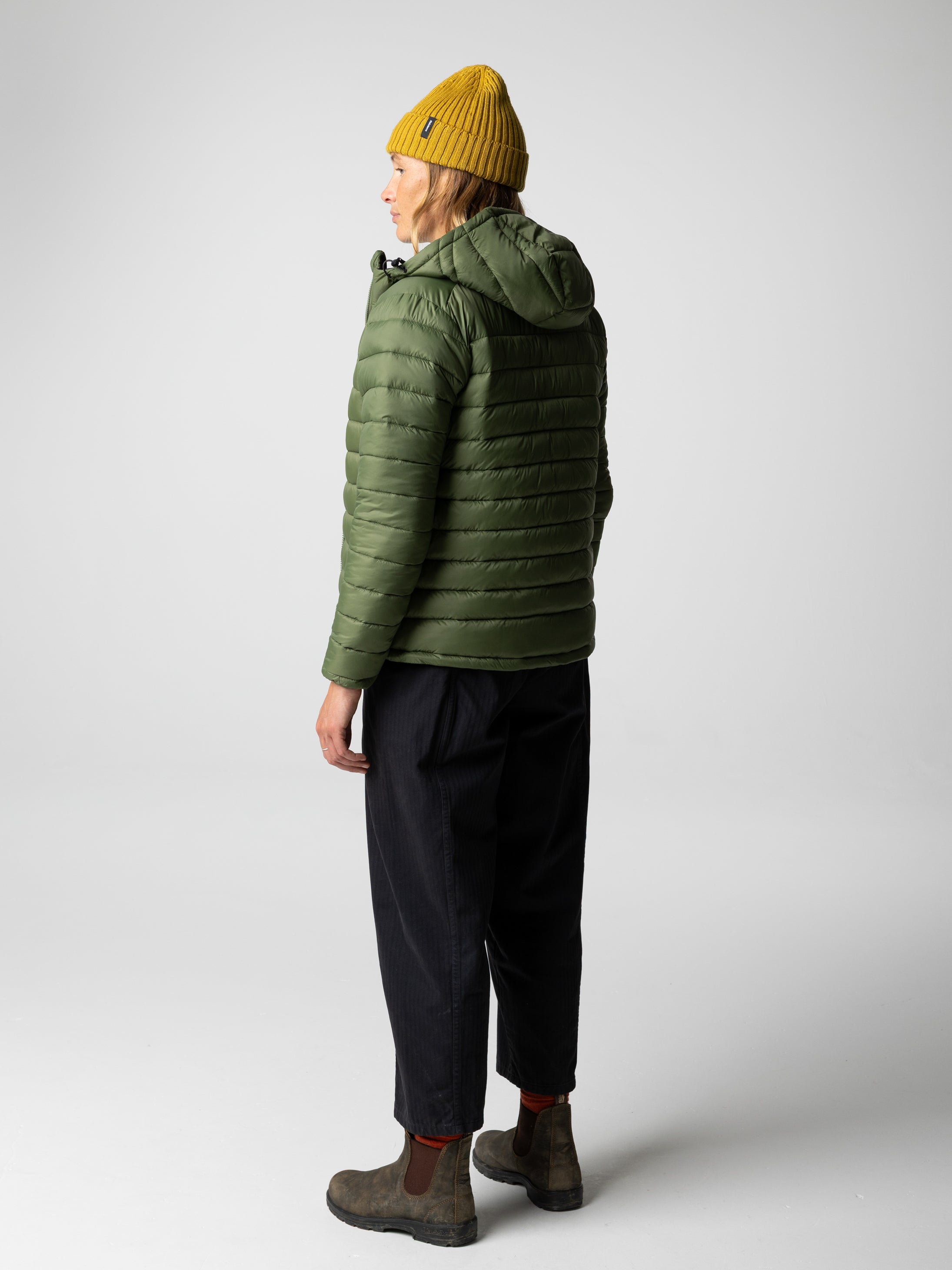 Women Recycled Hooded Jacket in Seagrass - Nimbus