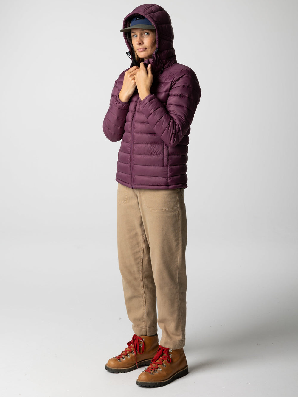 Women Recycled Hooded Jacket in Plum - Nimbus