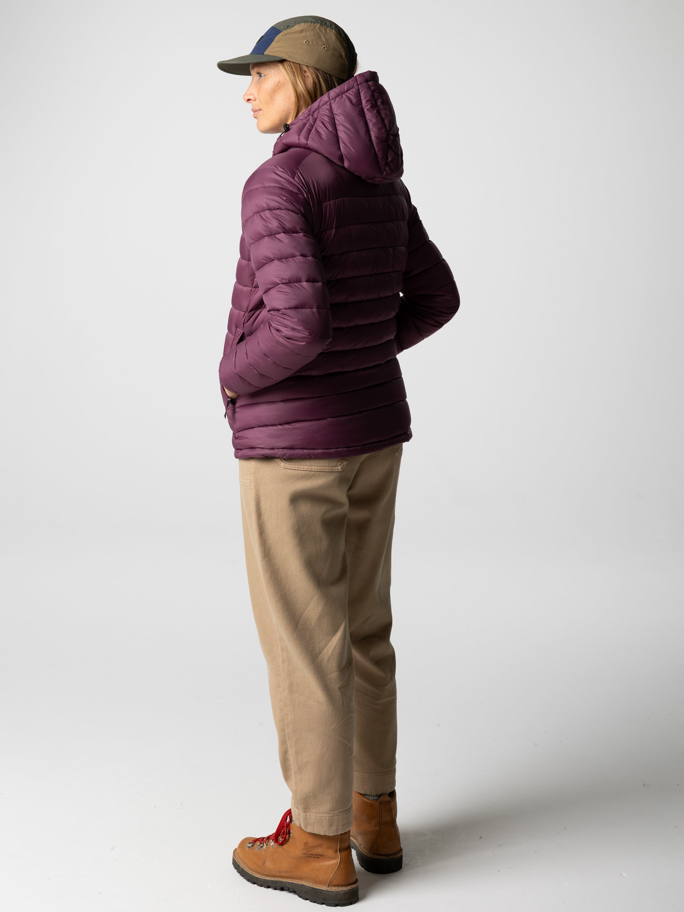 Women Recycled Hooded Jacket in Plum - Nimbus
