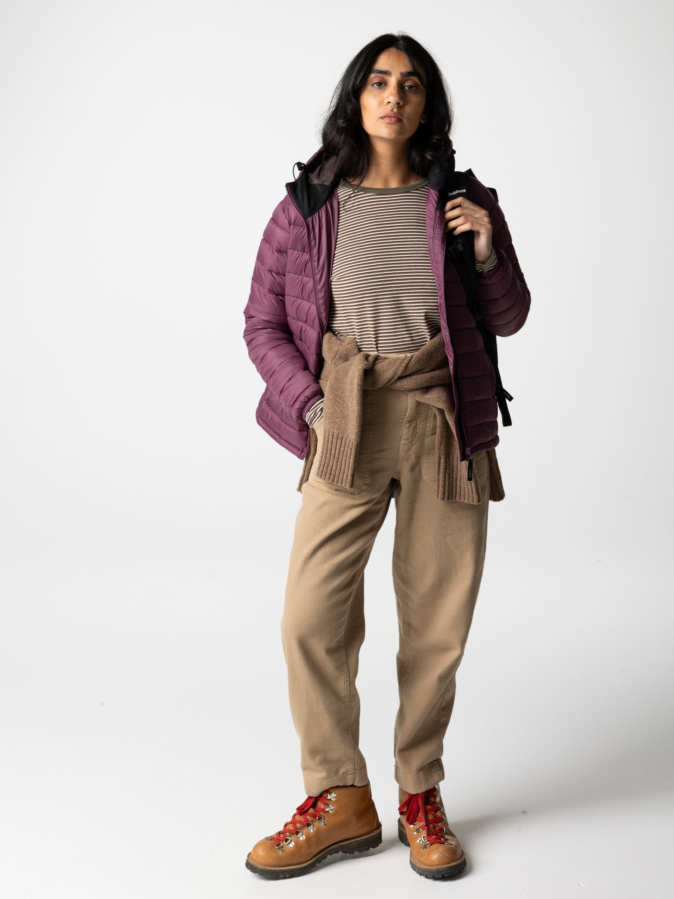 Women Recycled Hooded Jacket in Plum - Nimbus