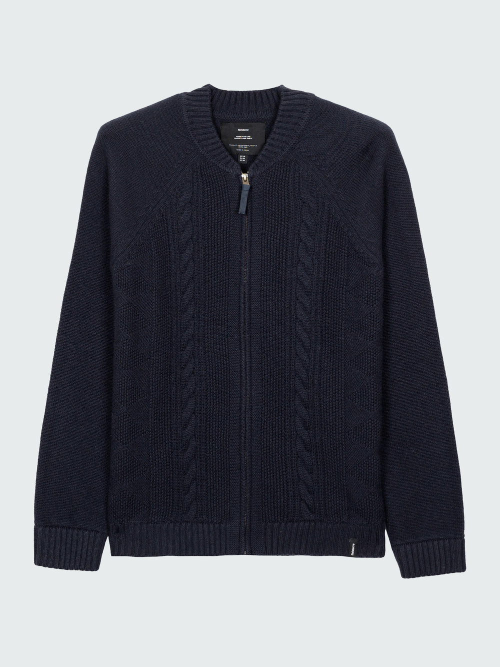 Men Wool Knit Cardigan in Navy - Polperro