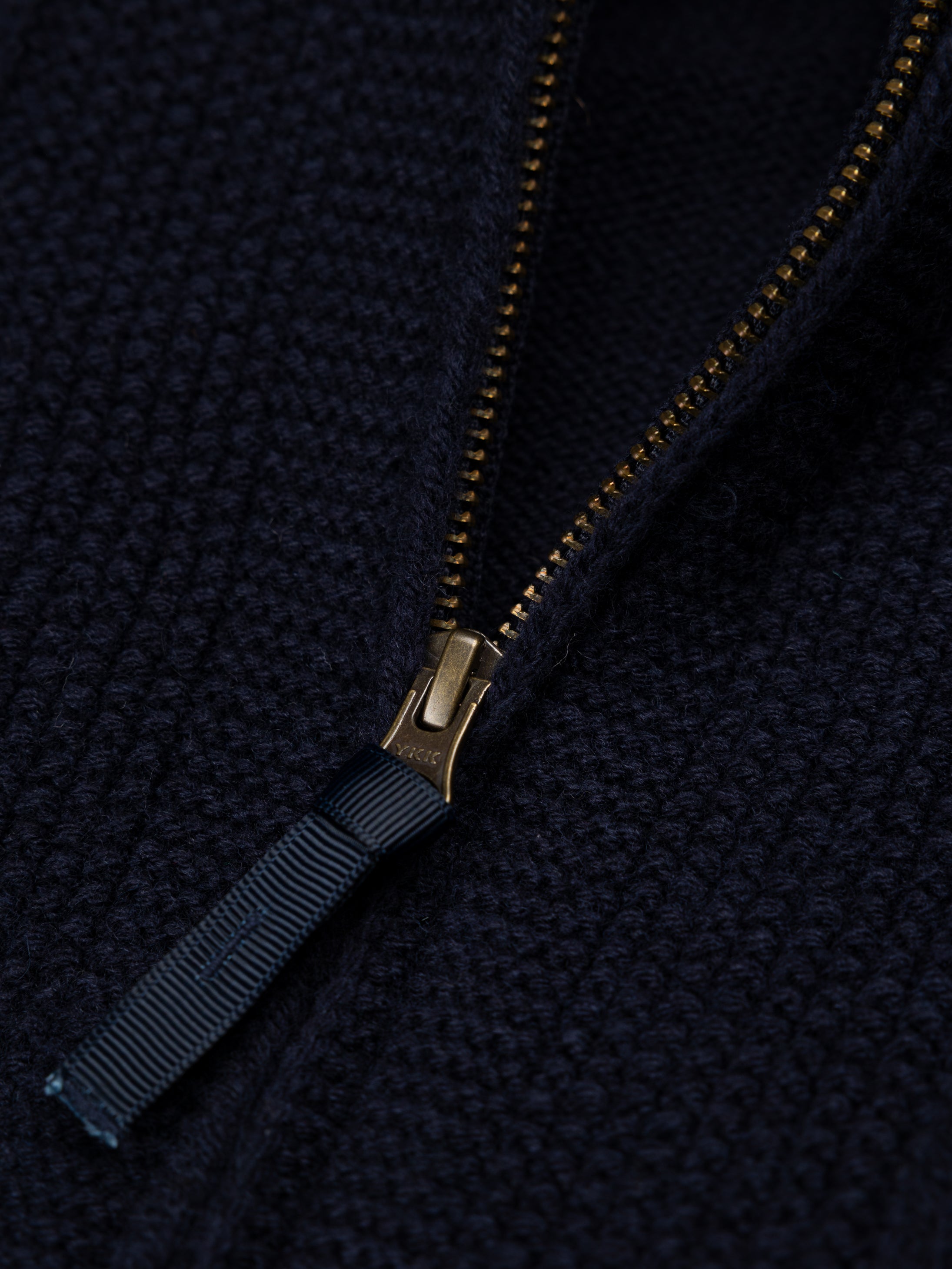 Men Wool Knit Cardigan in Navy - Polperro