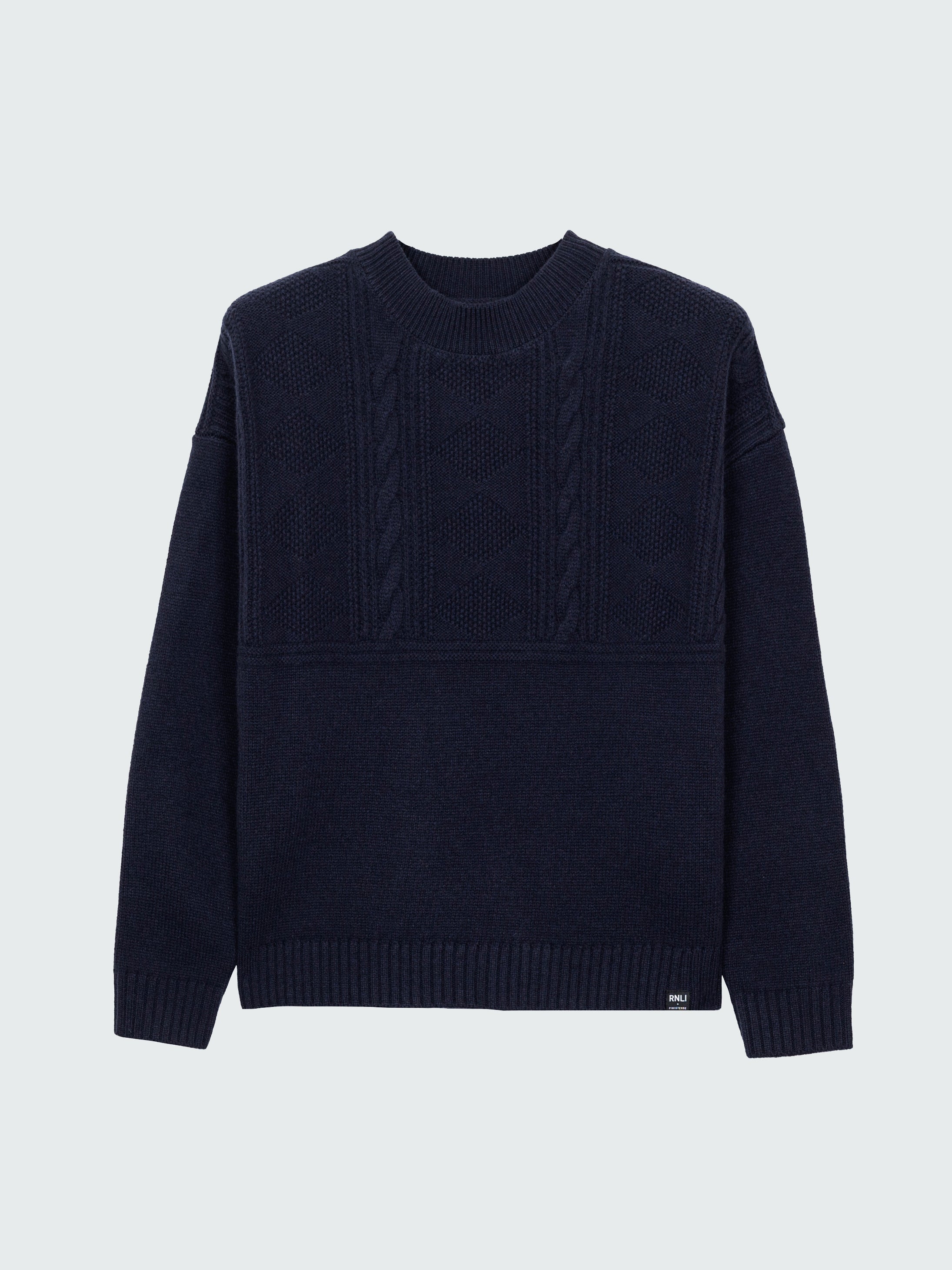Women Wool Knit Jumper in Navy - Polperro