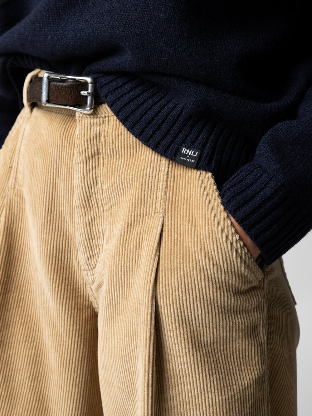 Women Wool Knit Jumper in Navy - Polperro