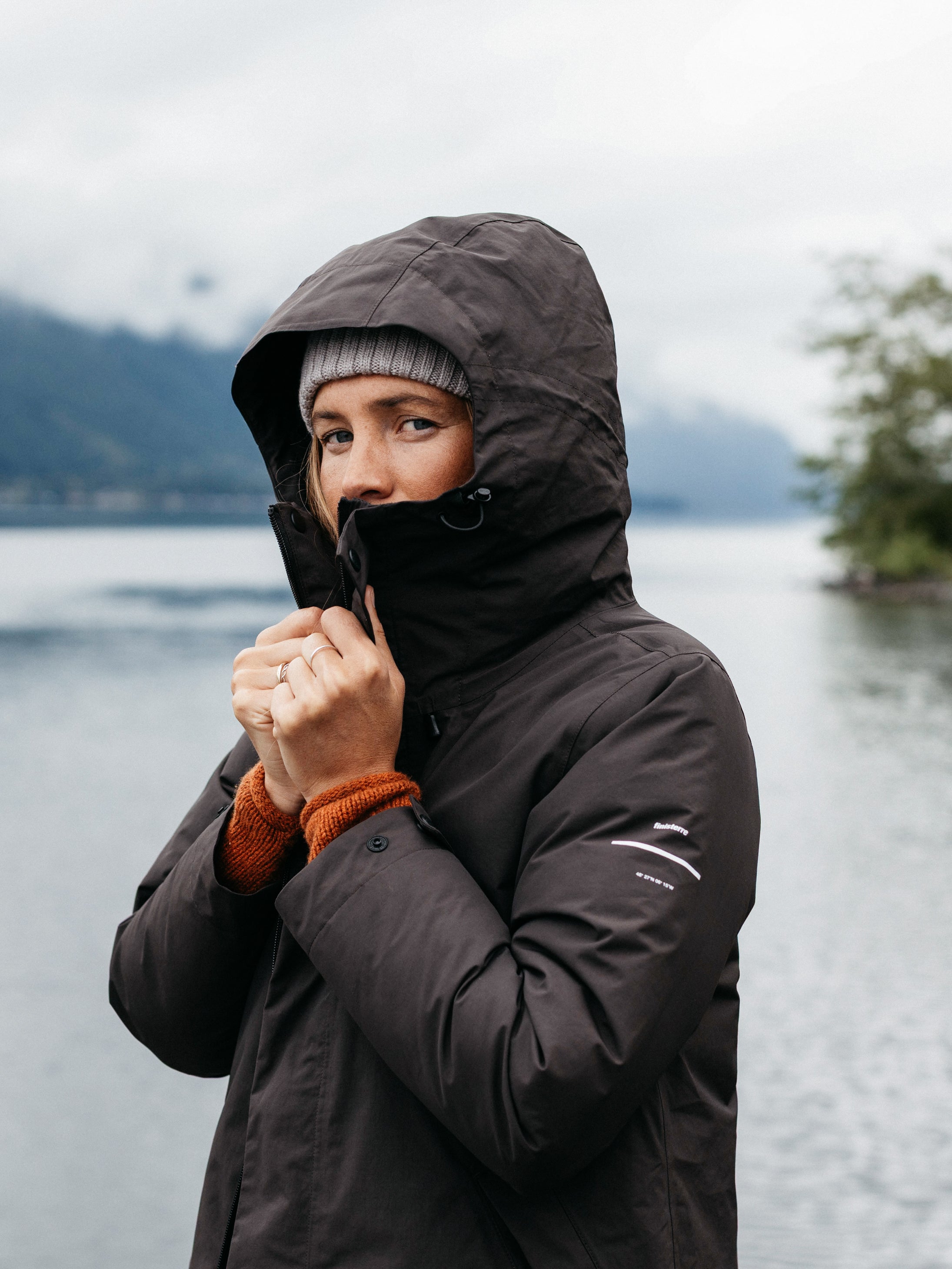 Women Recycled Waterproof Parka in Brown - Skye