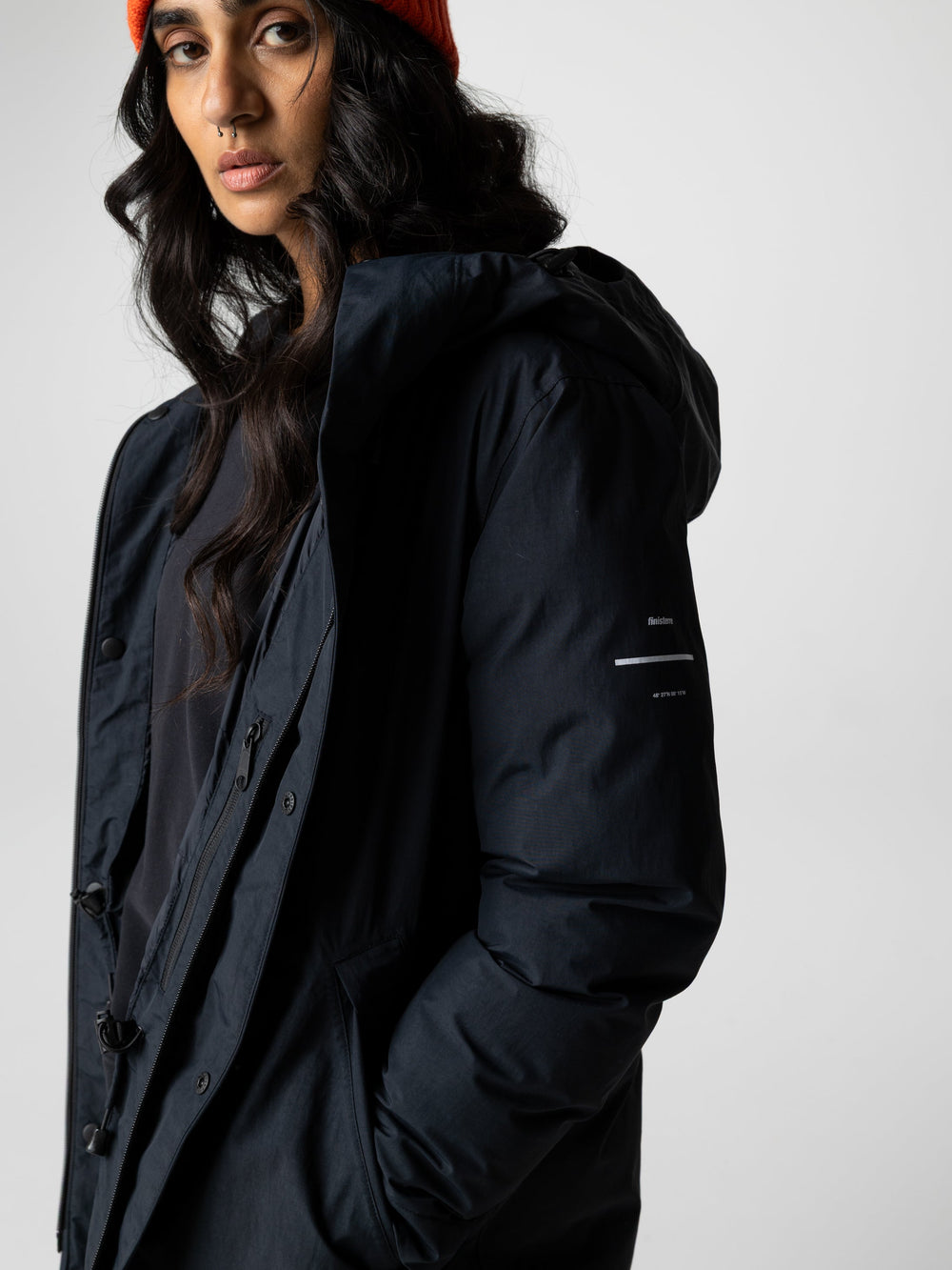 Women Recycled Waterproof Parka in Black - Skye