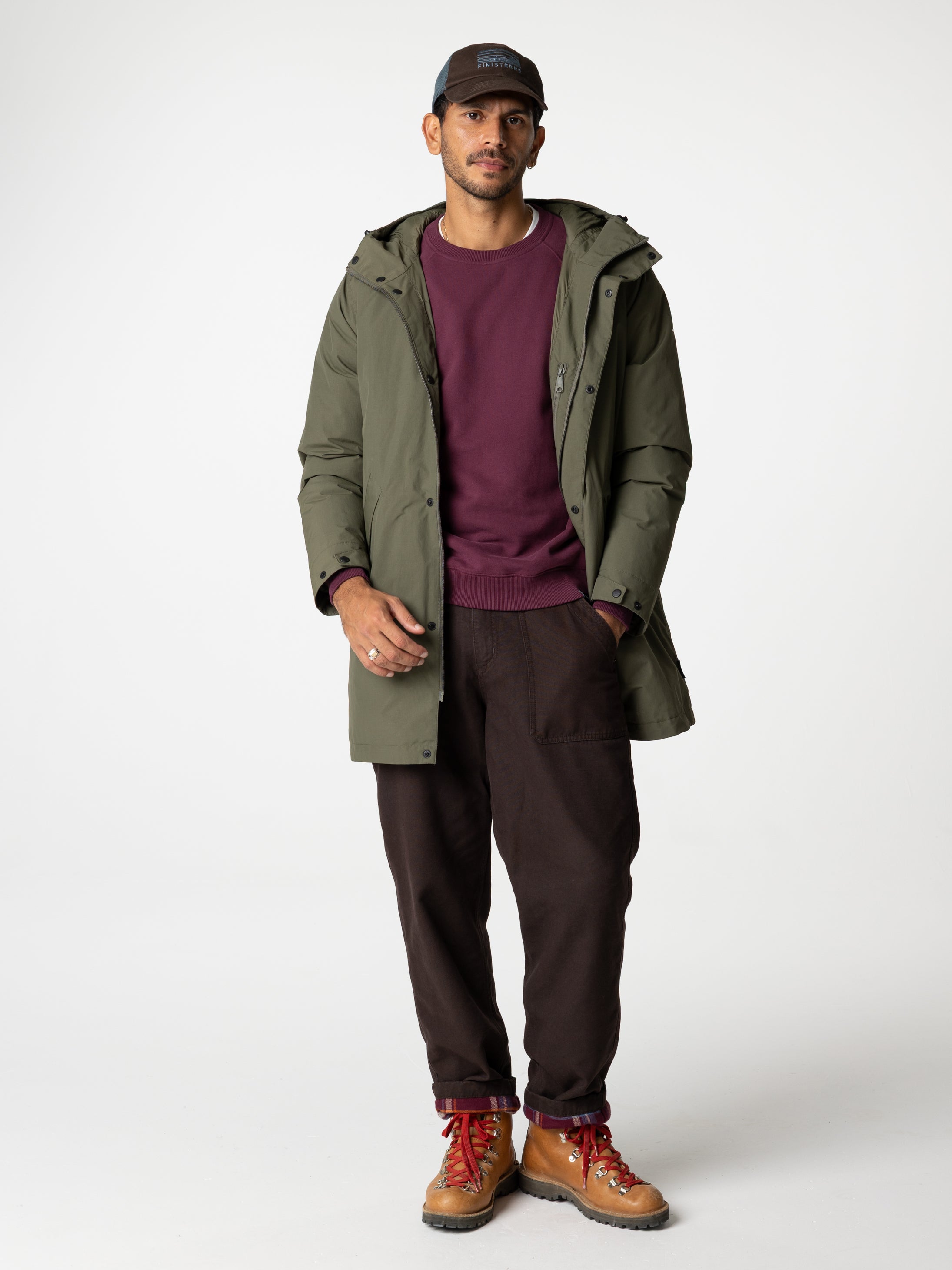 Men Recycled Waterproof Parka in Olive - Solway