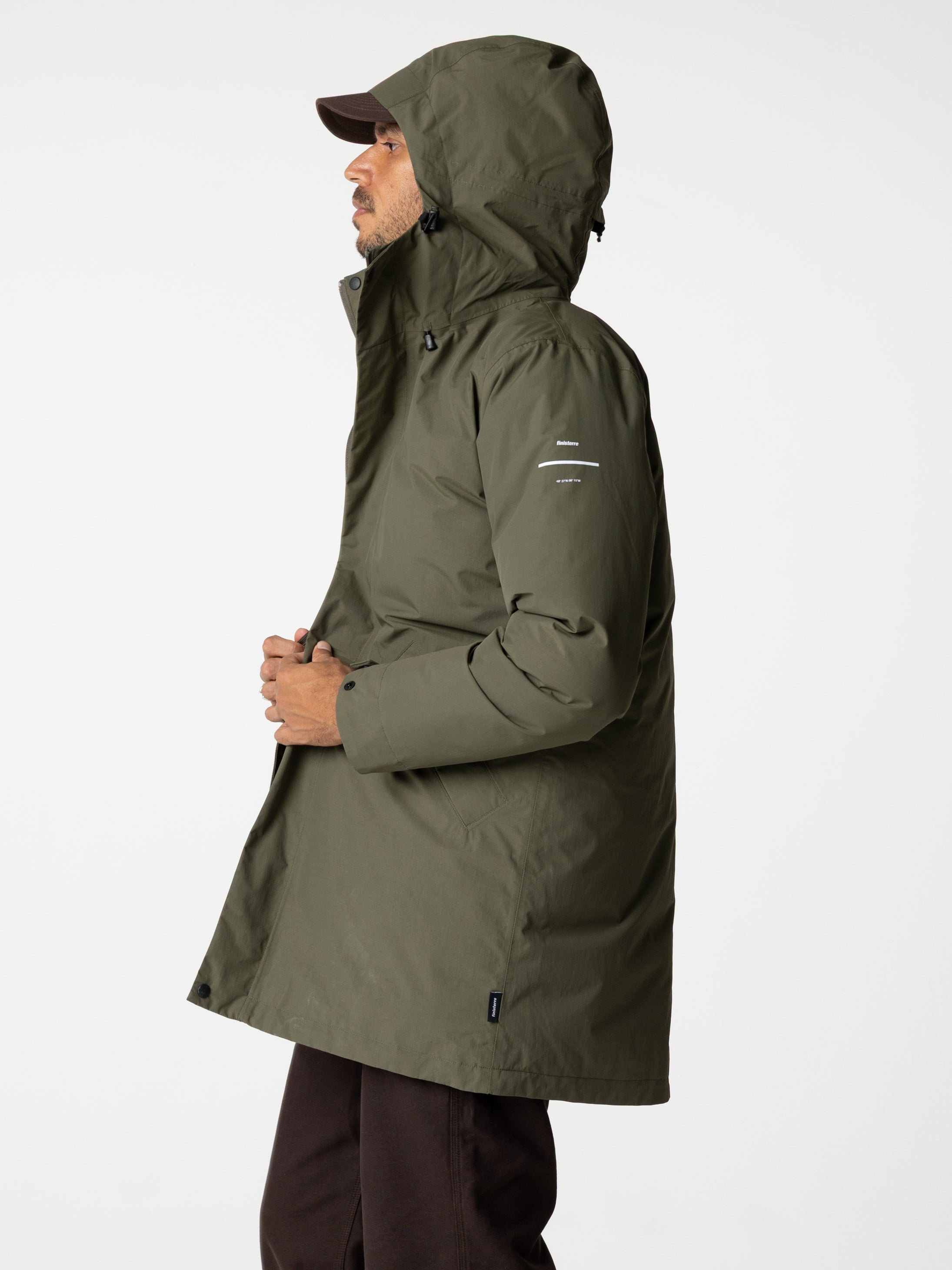 Men Recycled Waterproof Parka in Olive - Solway
