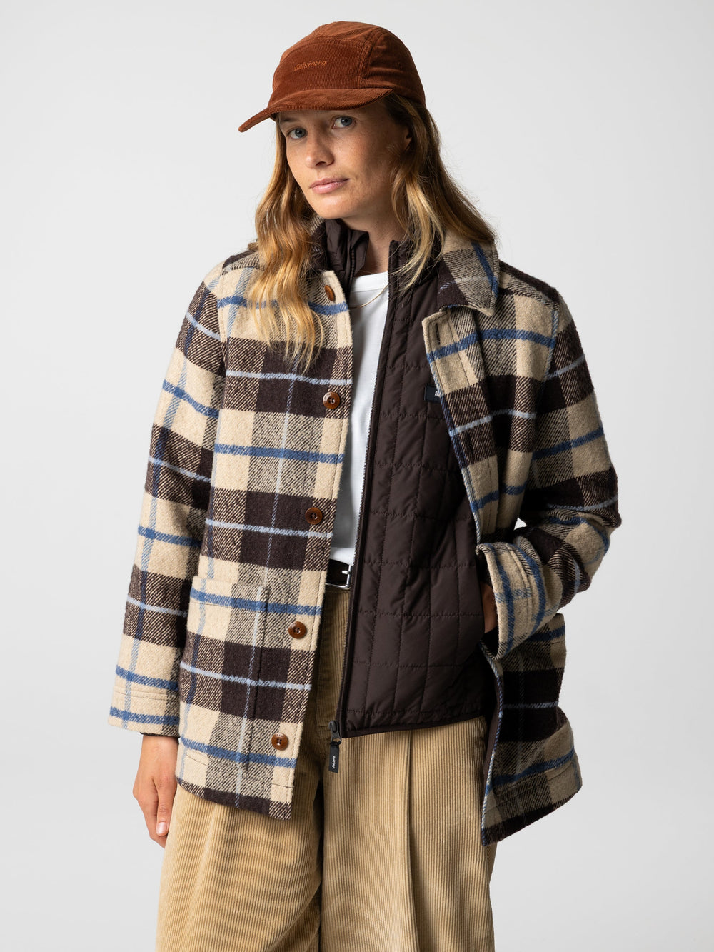 Women Wool Blend Blanket Jacket in Calico Multi - Stowe