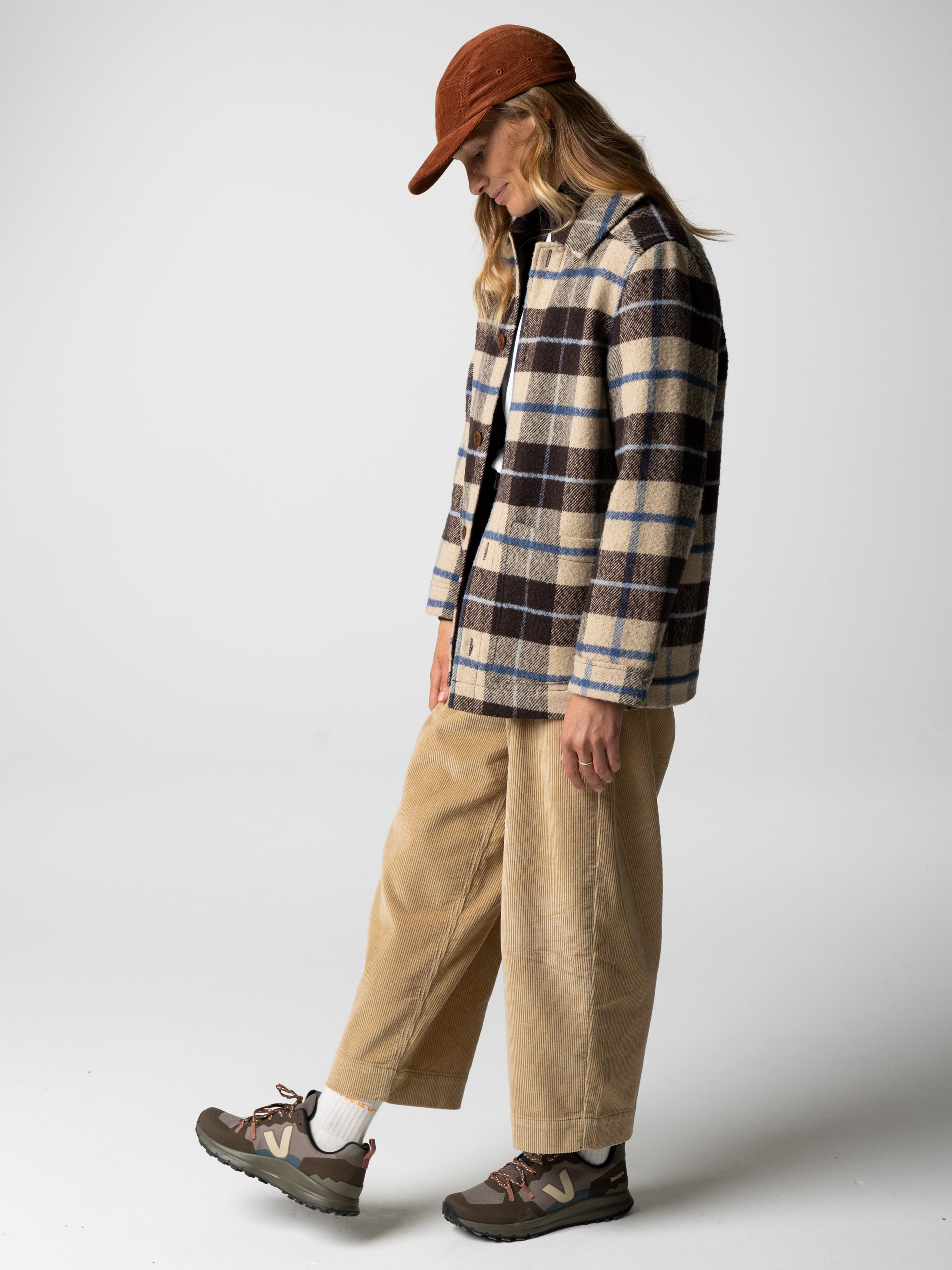 Women Wool Blend Blanket Jacket in Calico Multi - Stowe