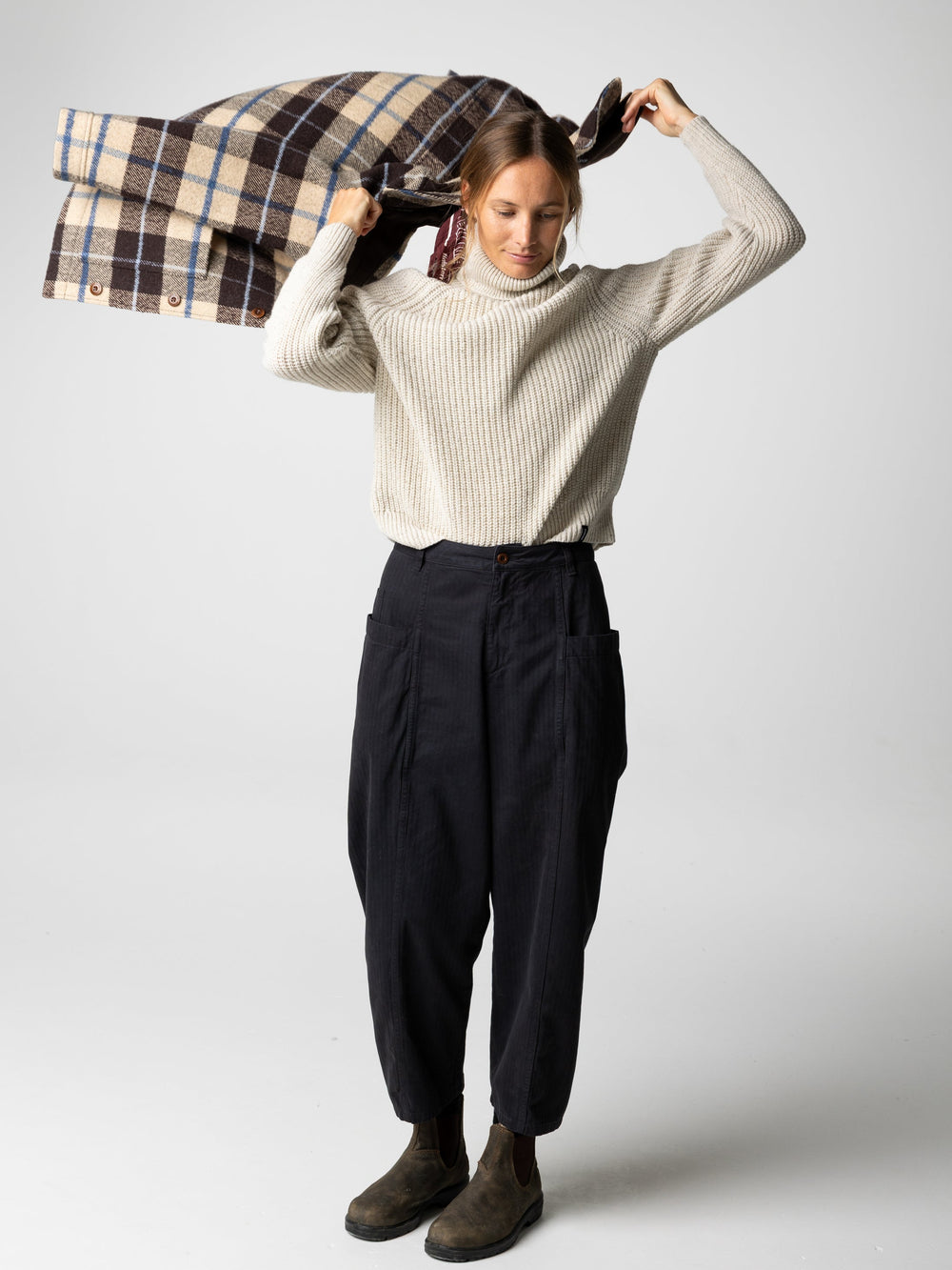 Women Wool Blend Blanket Jacket in Calico Multi - Stowe