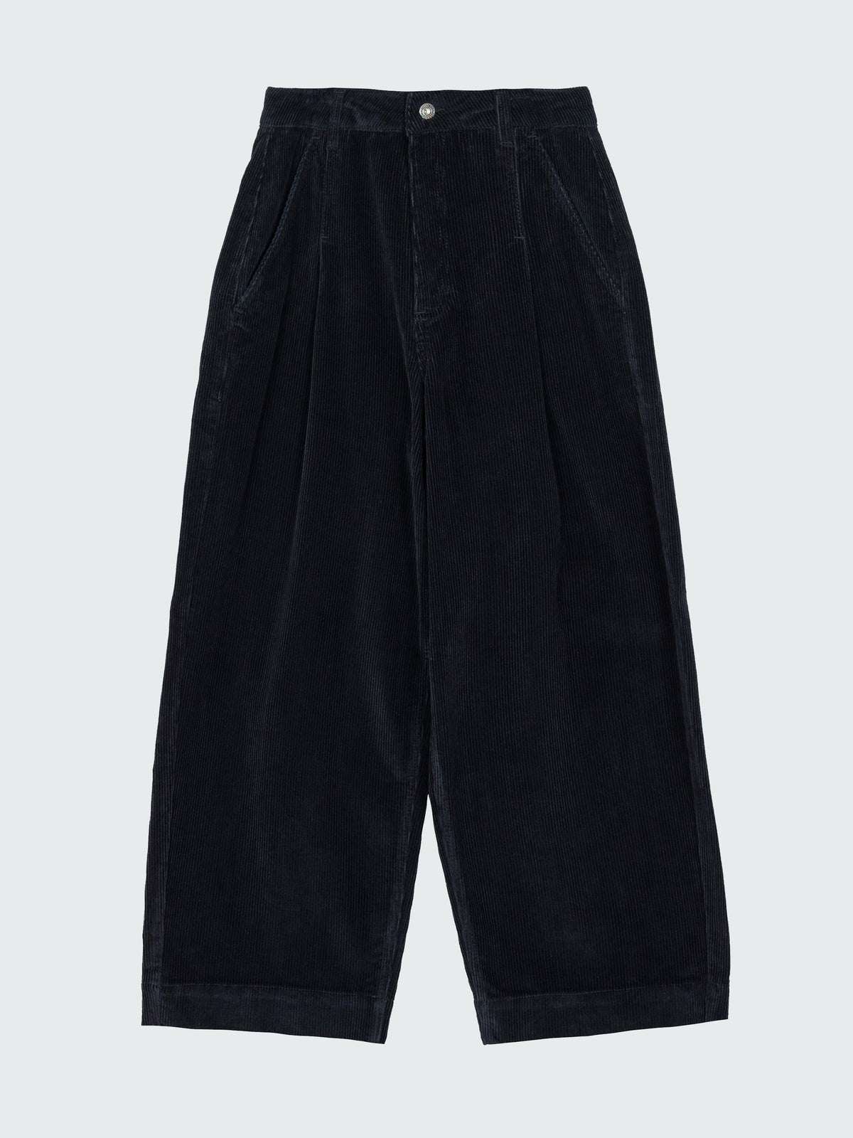Women Organic Cotton Cord Trouser in Black - Studio