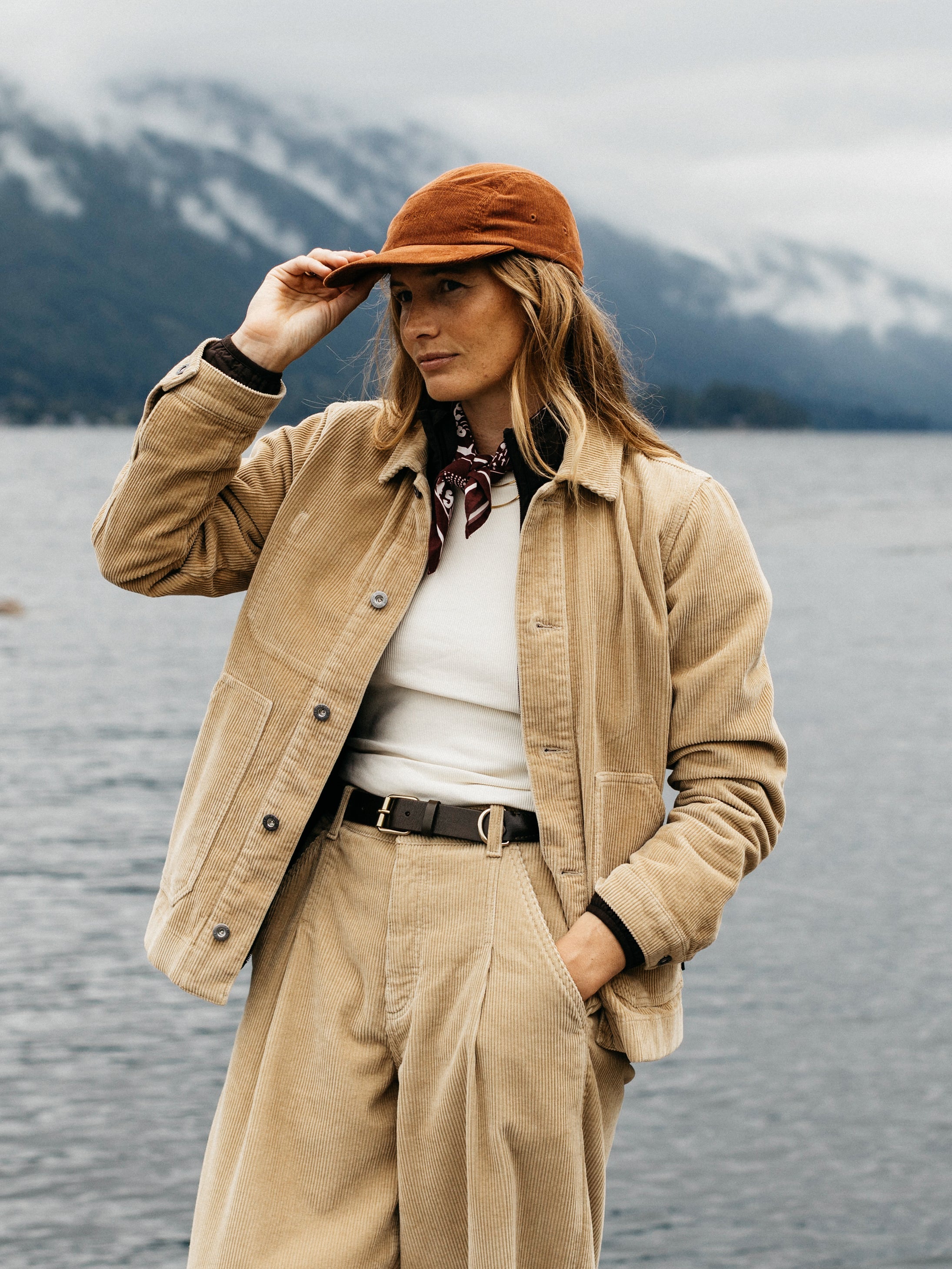 Women Organic Cotton Cord Chore Jacket in Flint - Yarrel