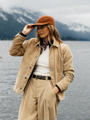 Women Organic Cotton Cord Chore Jacket in Flint - Yarrel