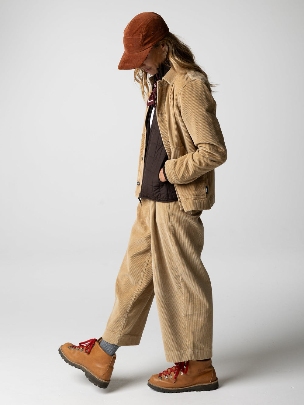 Women Organic Cotton Cord Chore Jacket in Flint - Yarrel