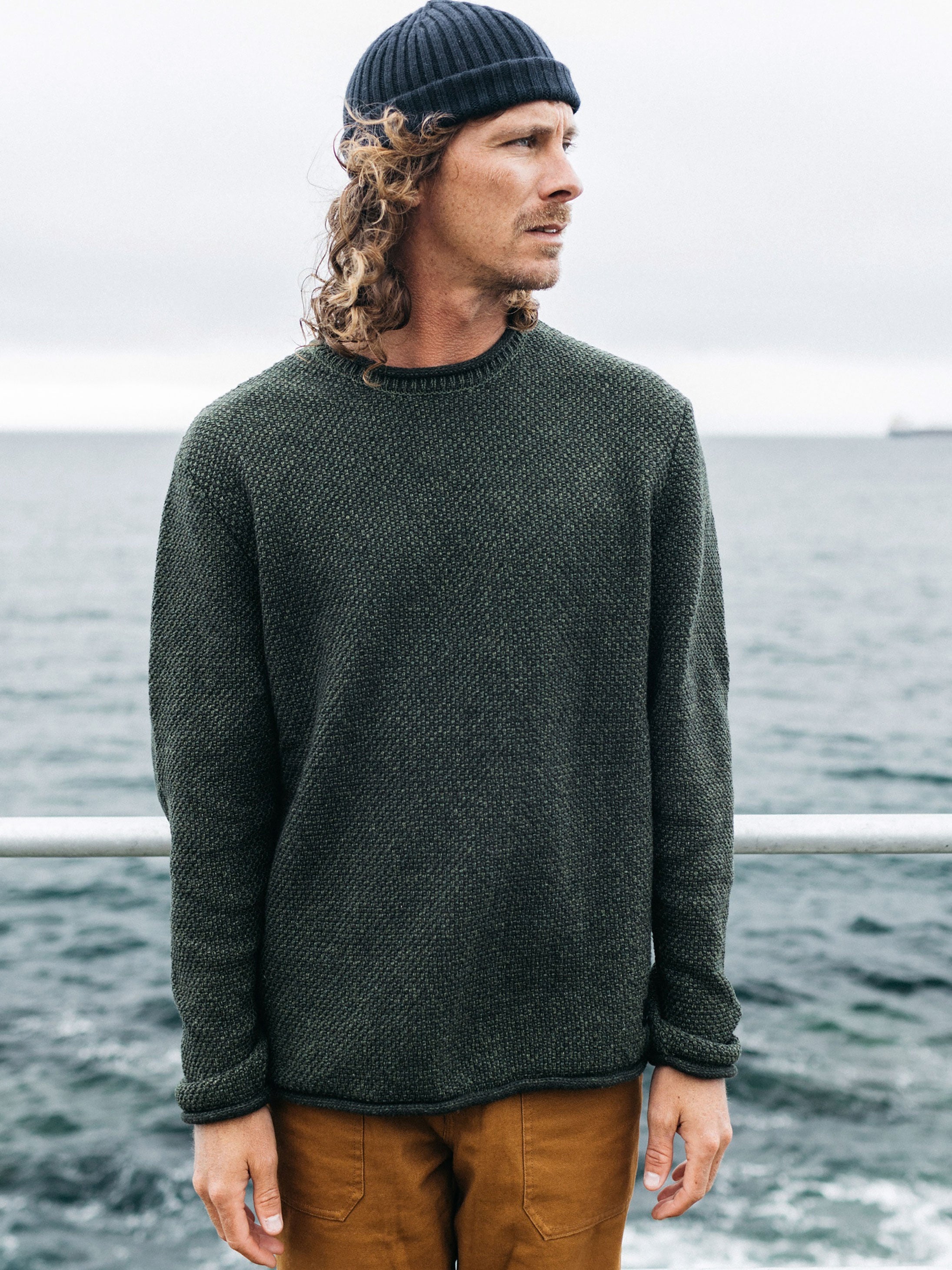 Men Barents Jumper in Olive
