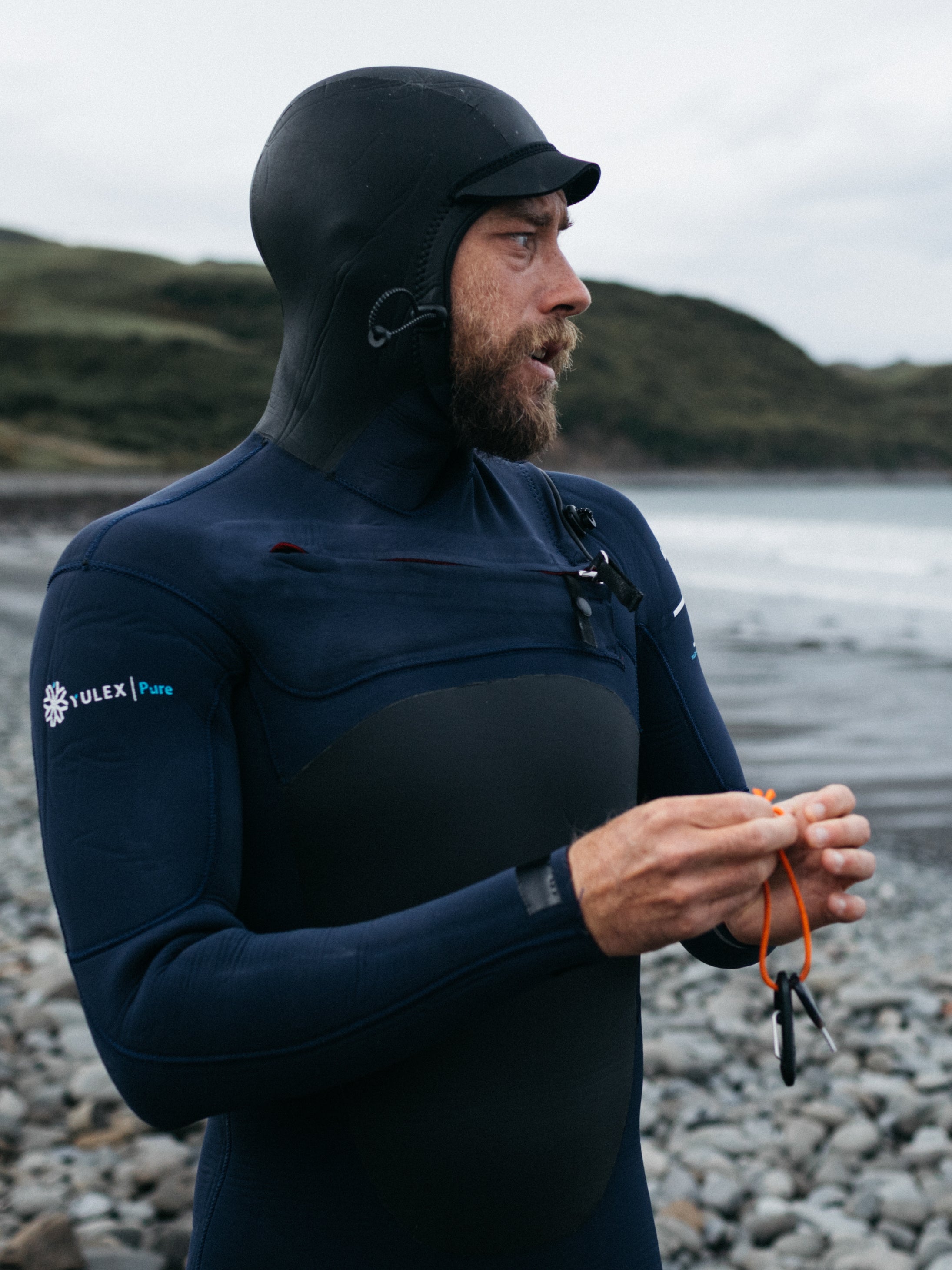 Men Nieuwland 5s Yulex Hooded Wetsuit in Ink
