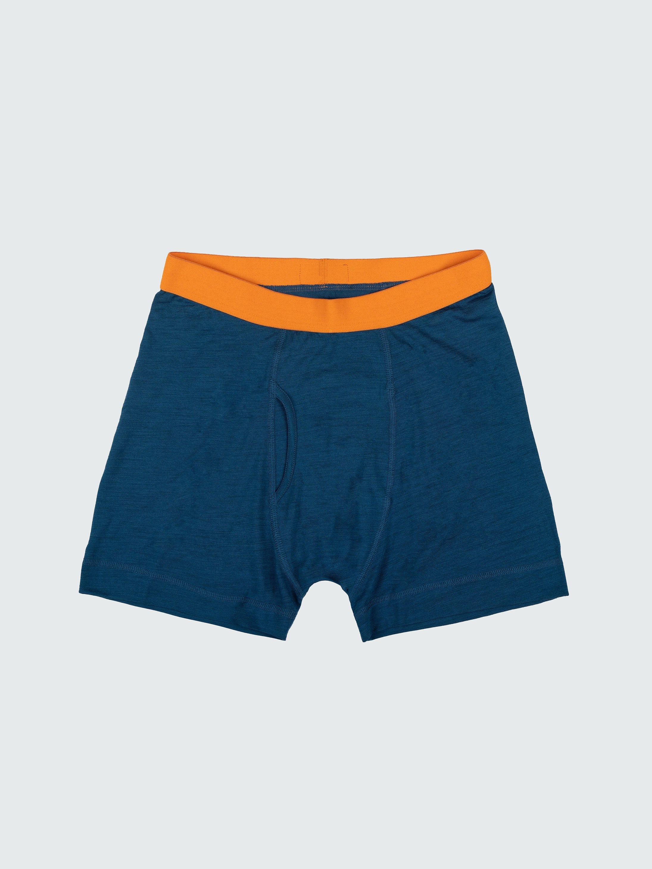 Men Eddy Merino Wool Boxers in Kingfisher / Copper