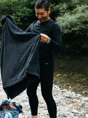 Men Eddy 2.0 Merino Wool Long Johns in Black/Olive