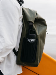 Men/Women 30L Waterproof Roll Top Backpack in Olive
