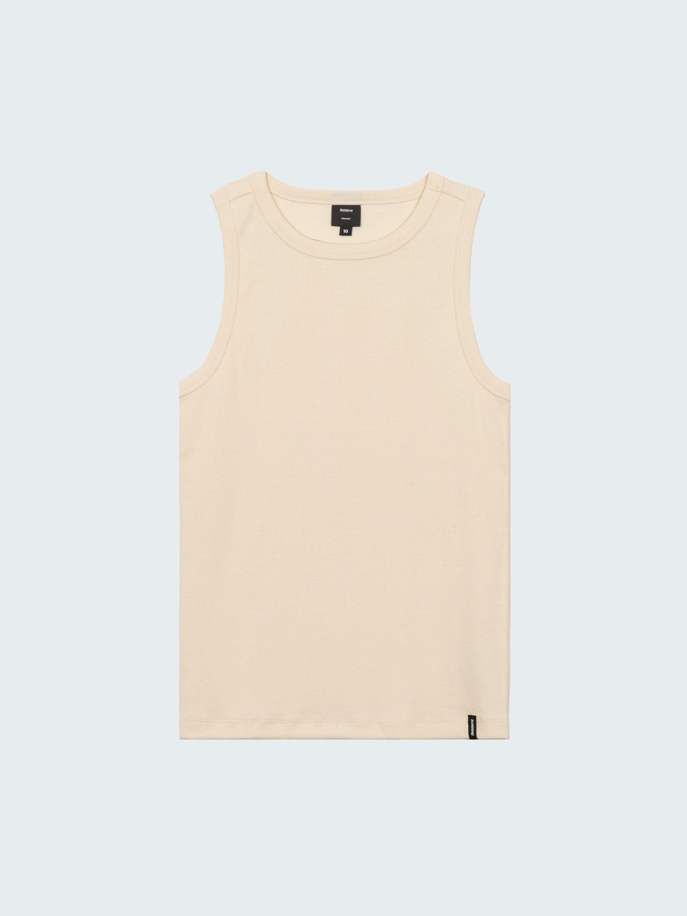 Women Organic White Ribbed Vest - Powes