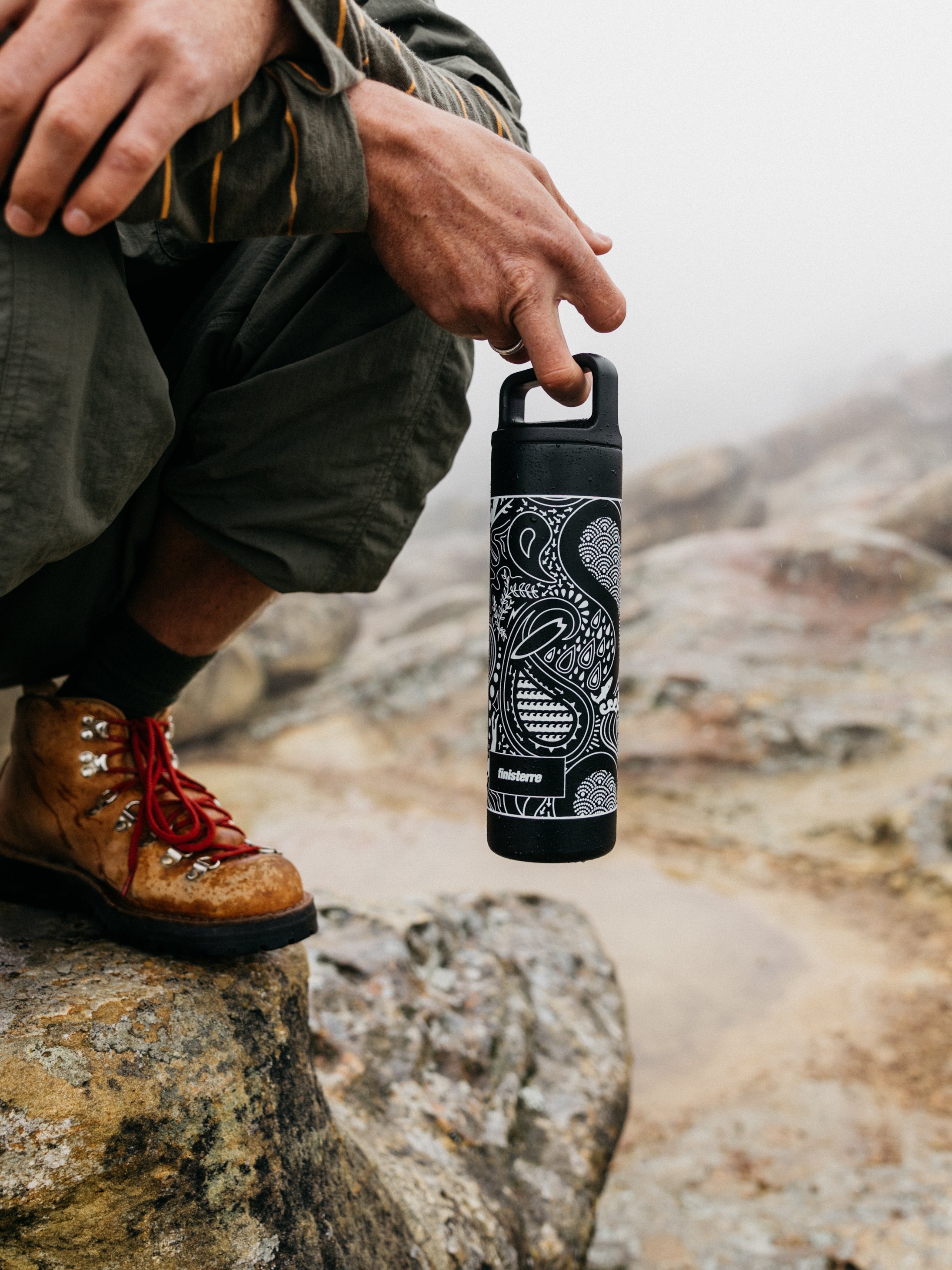 Men/Women MiiR 20oz Wide Mouth Bottle in Black Paisley
