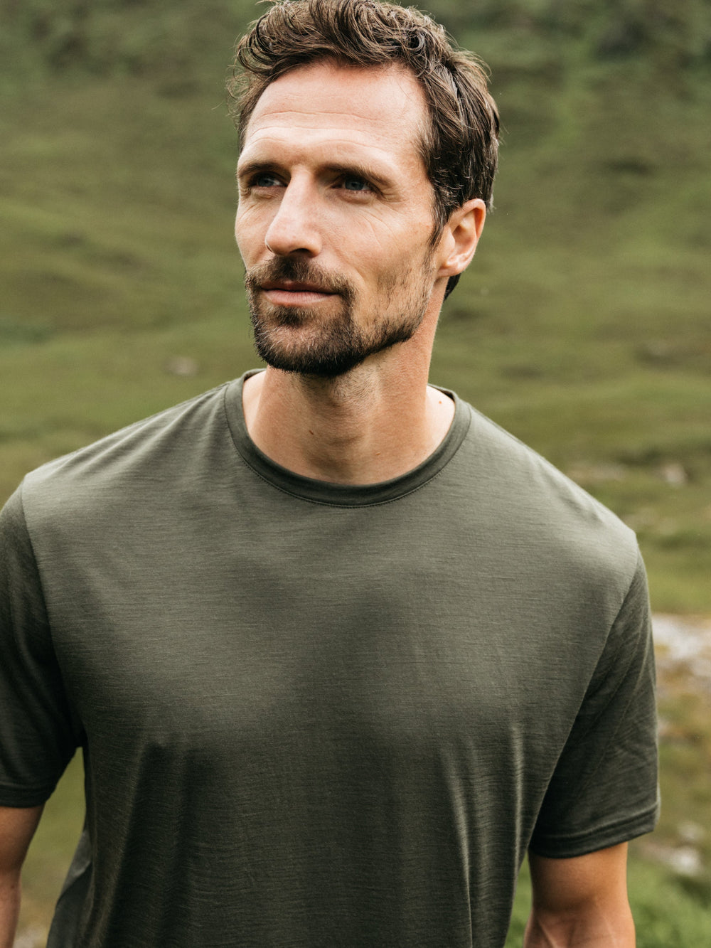 Men Merino Baselayer T-Shirt in Olive - Seeker