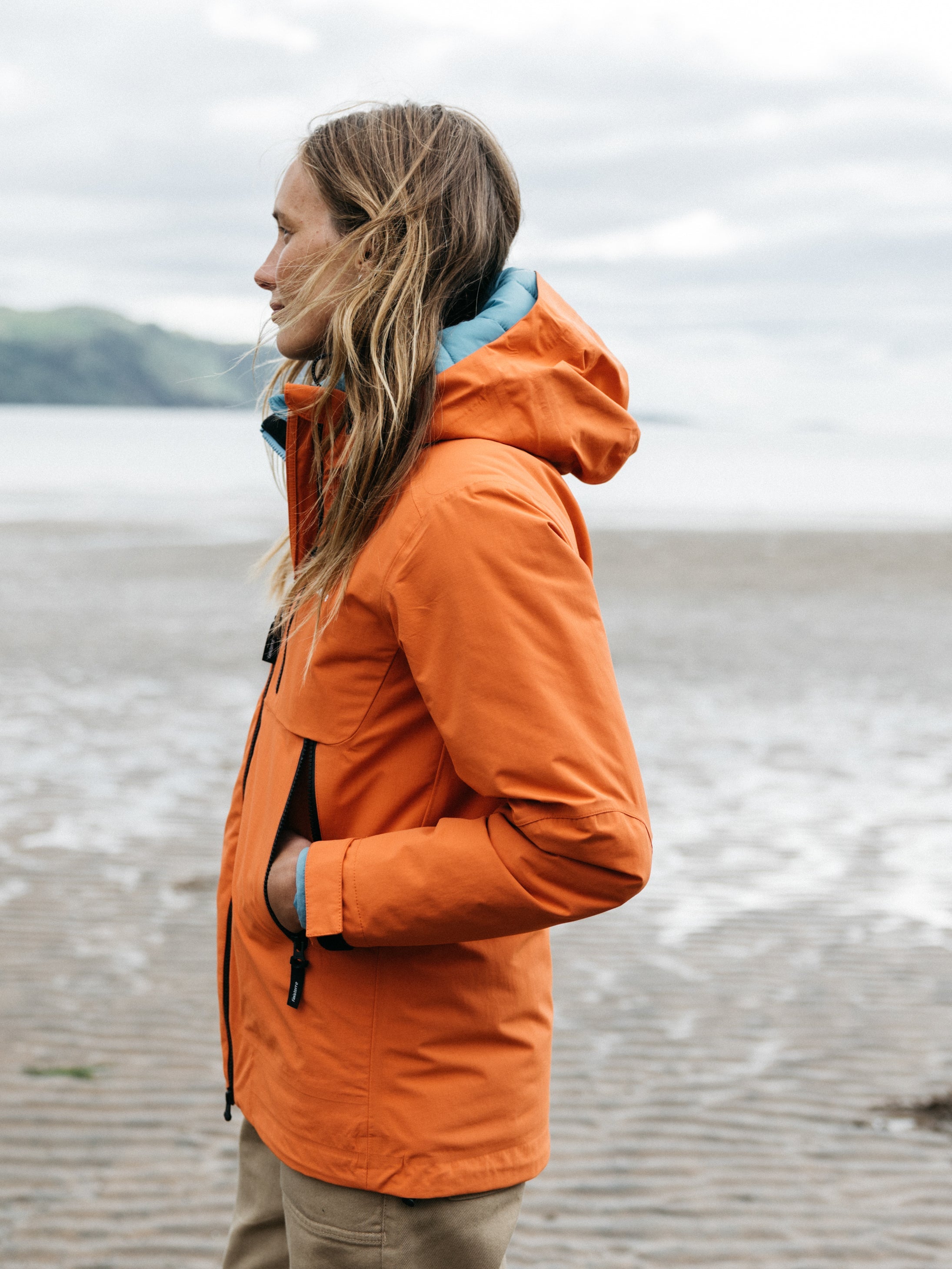 Women Recycled Waterproof Jacket in Red - Stormbird