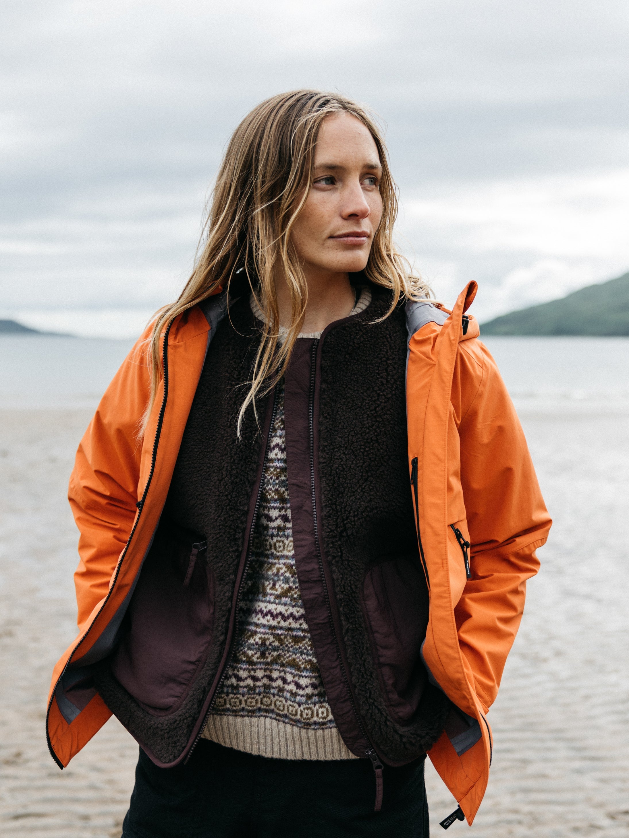Women Recycled Waterproof Jacket in Red - Stormbird