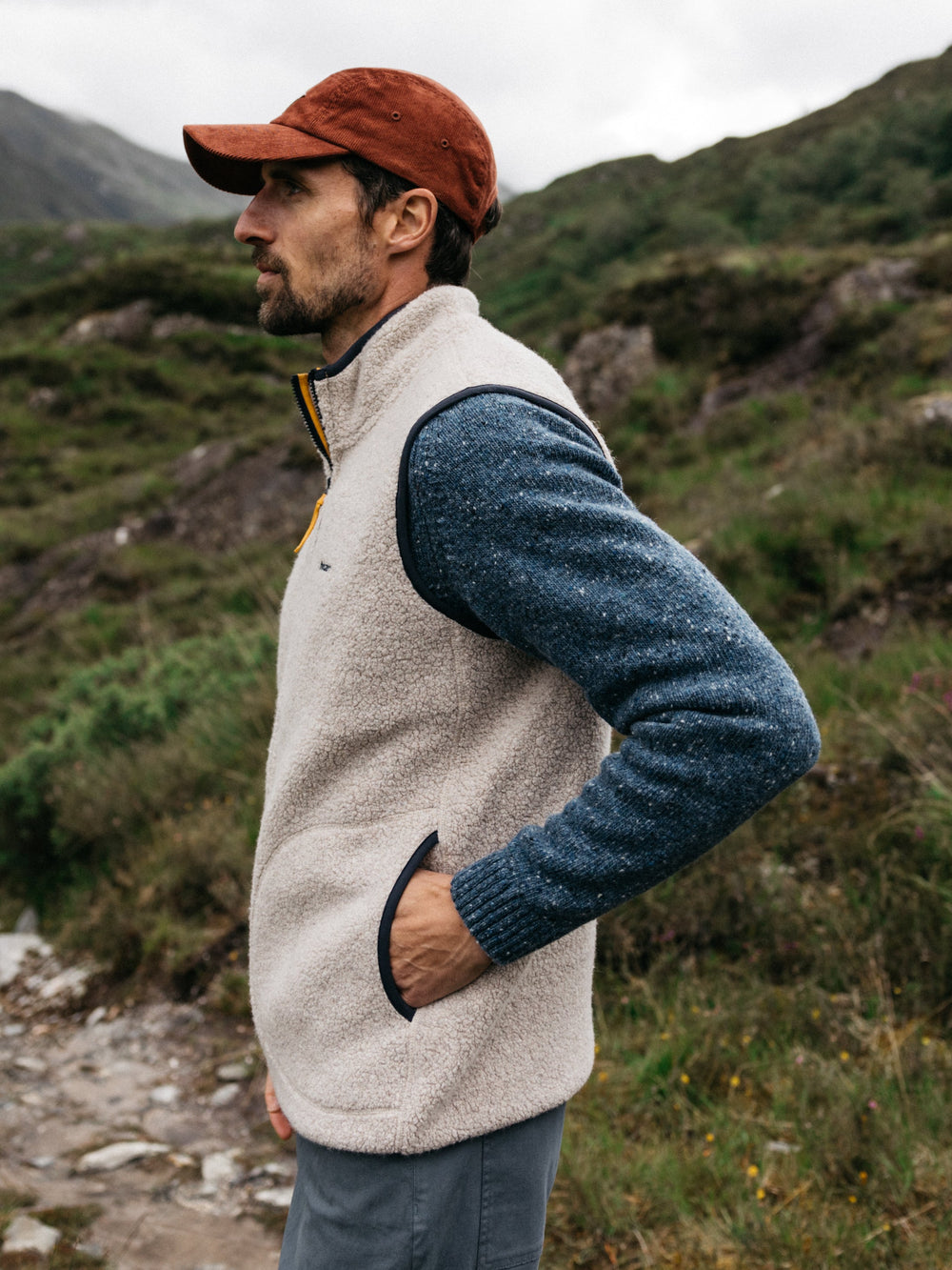 Men Recycled Wool Fleece Gilet - Hegen
