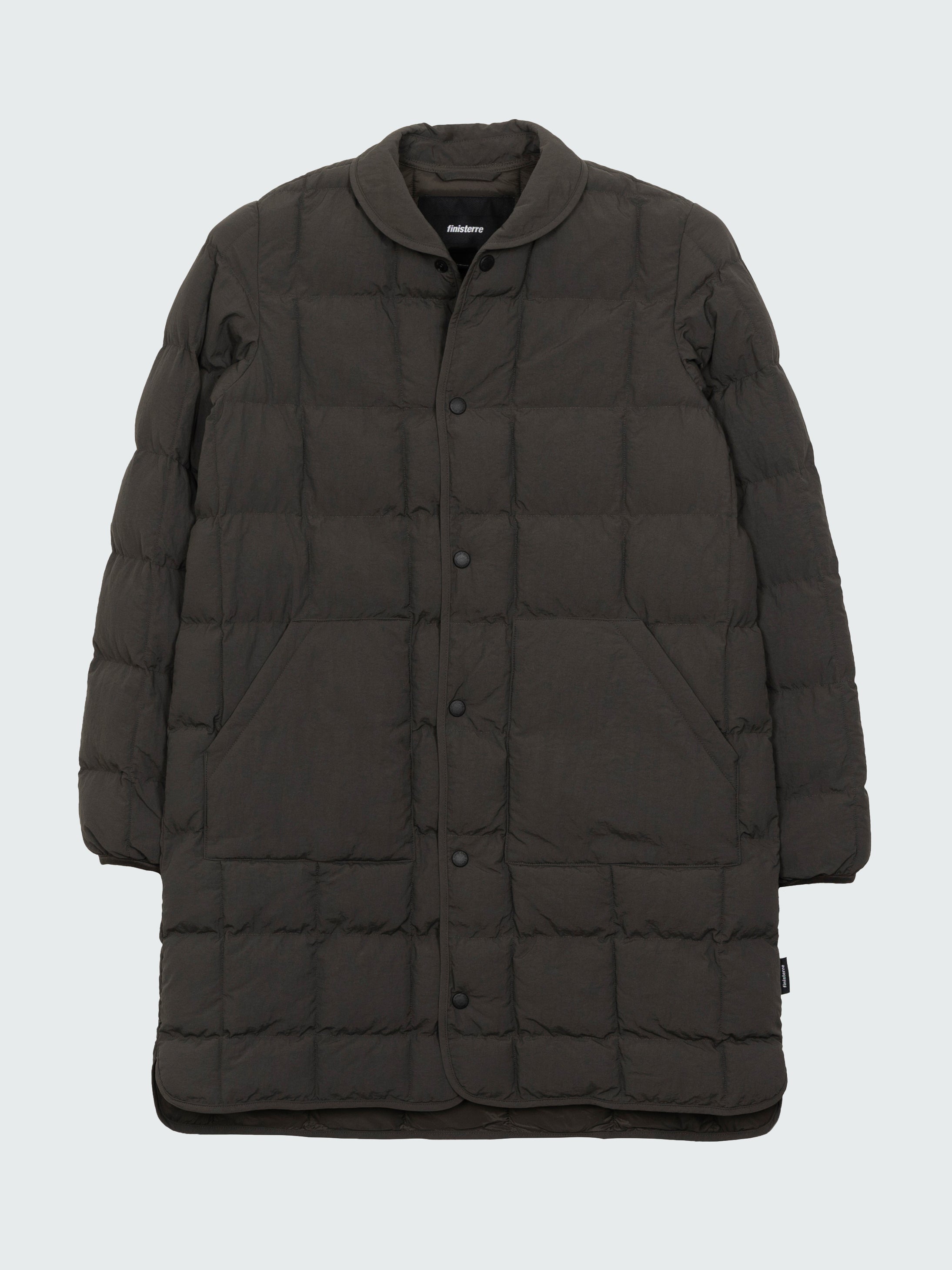 Women Recycled Quilted Coat in Raven Black - Lapwing