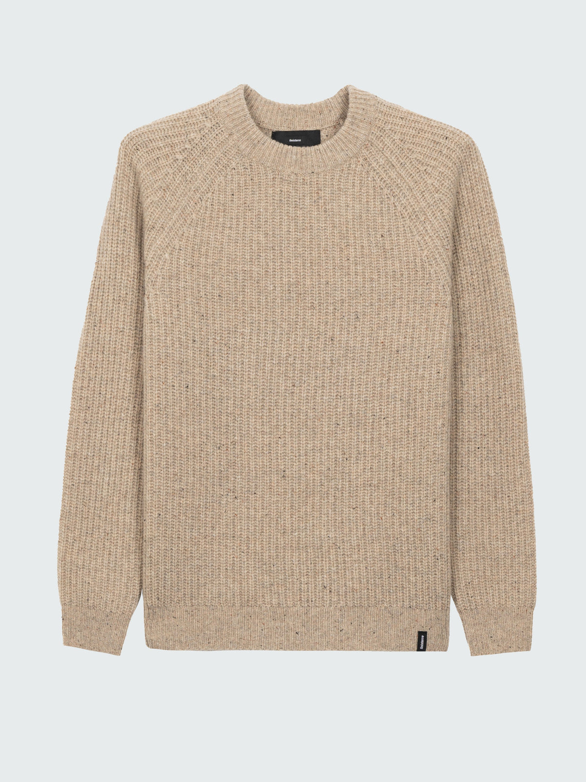 Men Wool Knit Jumper in Oatmeal - Mora