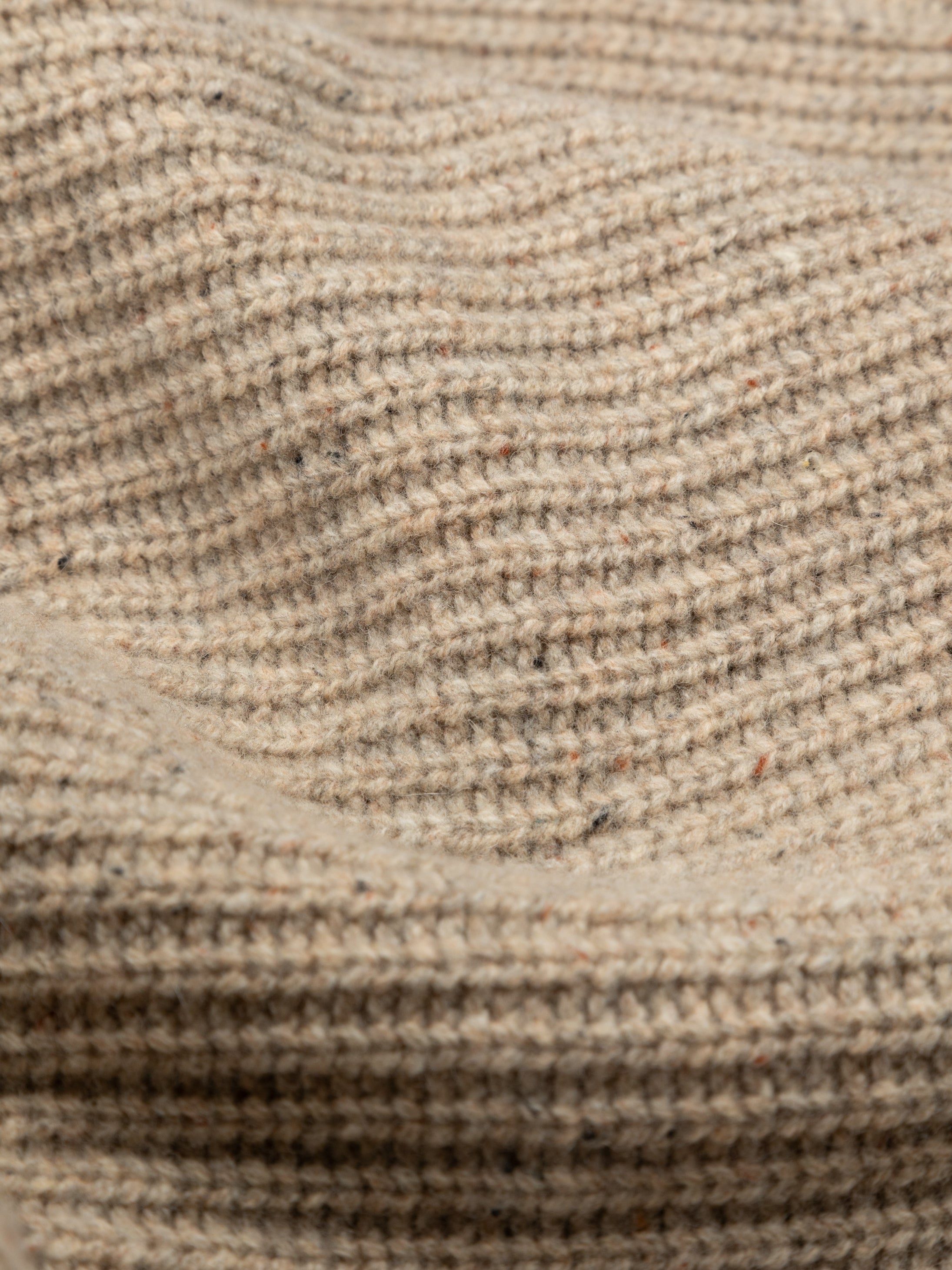 Men Wool Knit Jumper in Oatmeal - Mora