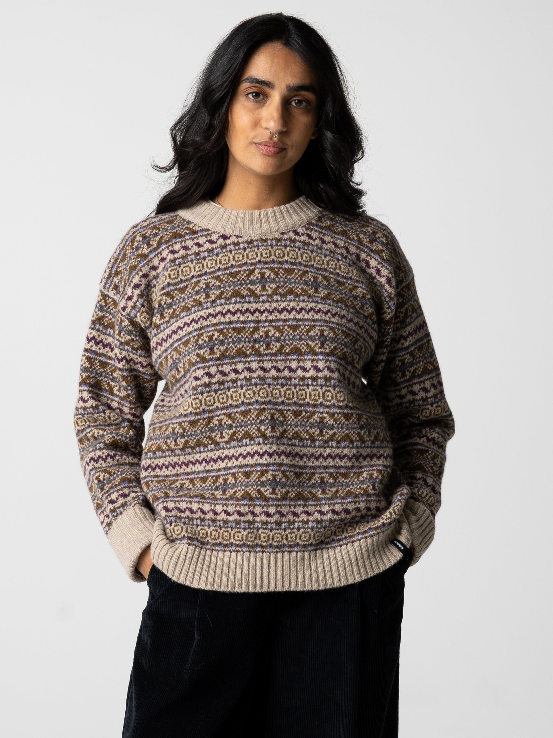 Women Wool Shetland Fair Isle Jumper